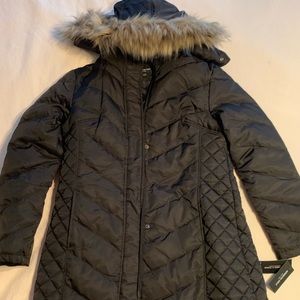 Black Kenneth Cole feather and down jacket size large brand new with tags